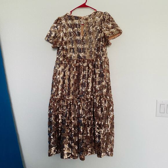 Maeve Bernadette Sequin Tiered Midi Dress - Picture 9 of 14